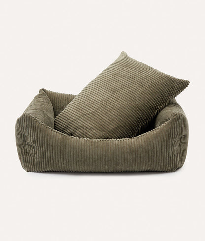 Green Corduroy Dog Bed