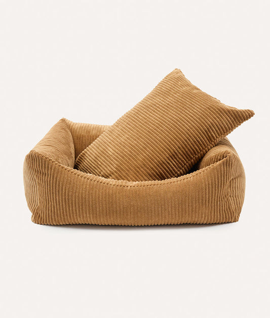 Mustard Corduroy Dog Bed