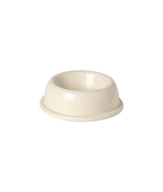 White Ceramic Dog Feeder Bowl